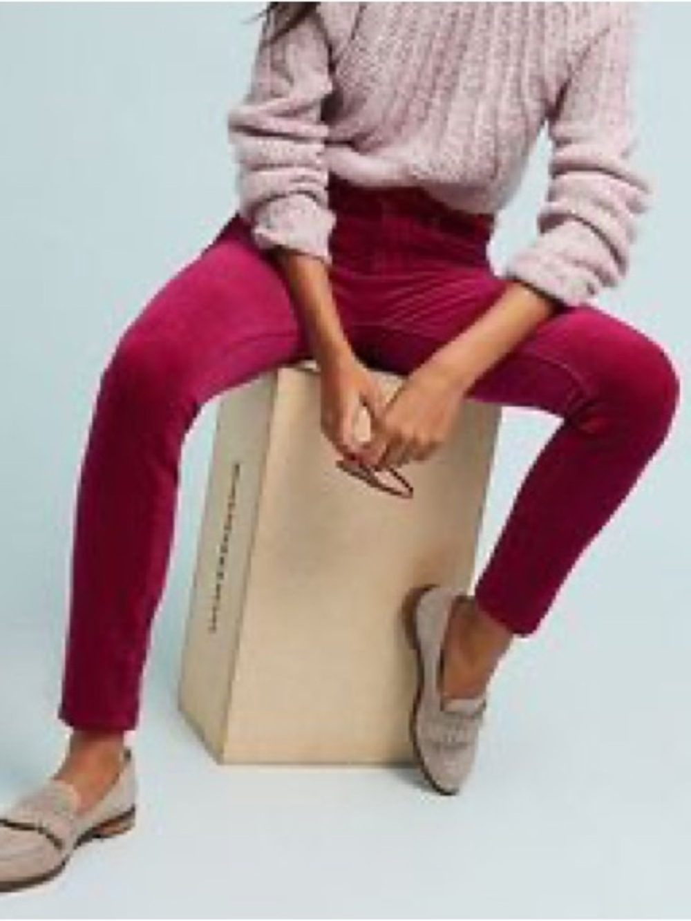 Anthropologie| Pilcro and the Letterpress| Raspberry Skinny Jean Corduroy Sz 26